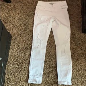 white distressed jeans